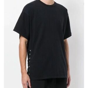Faith Connexion‎ Laced Side Tee Shirt Black Size Small Portugal Gothic Punk